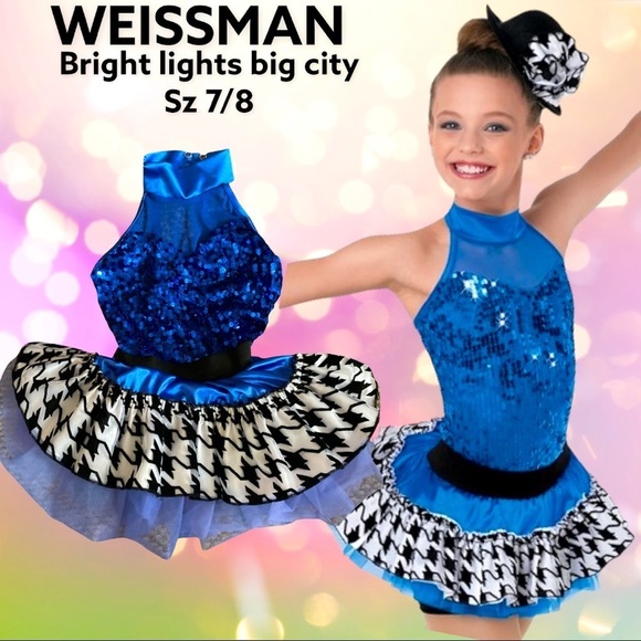 WEISSMAN BRIGHT‎ LIGHTS BIG CITY IN BLUE SZ 7/8 STYLE 8703 - Picture 1 of 17
